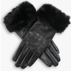 Women Gloves on sale Women’s Touchscreen Three-Point Lined Leather Gloves with Faux Fur Cuffs Chestnut