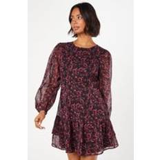 Dorothy Perkins Berry Ditsy Ruffle Hem Chiffon Mini Dress