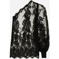 Clothing Dolce & Gabbana Chantilly one shoulder lace blouse black