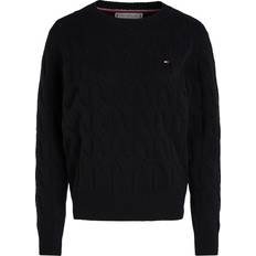 Tommy Hilfiger Pure Wool Cable Knit Jumper BLACK