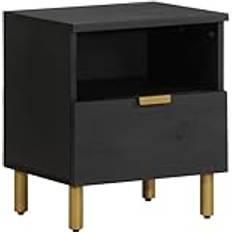 Sort Sengebord vidaXL 40x33x46 cm Konstrueret Træ Sort Sengebord 34x40cm