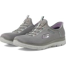 Womens skechers slip ins Skechers Women's Slip-Ins Summits Waterproof Sneakers (Grey/Aqua) (8.5 M)