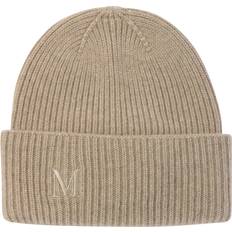 Cachemira Gorros Max Mara Mara-Ribbed Cashmere Beanie Cappelli Beige-Donna