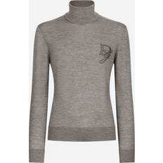 Dolce & Gabbana Grey Jumpers Dolce & Gabbana Cashmere turtle-neck sweater grey