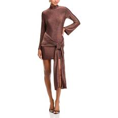 Bronze - Midi Dresses Bardot Seraphina Tie Front Dress in Metallic Bronze. 10, 12, 4, 6, 8