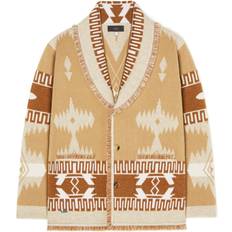 Lino Cappotti Alanui patterned-jacquard frayed-trim cardigan coat men Cashmere/Linen/Flax Neutrals