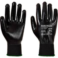 Work Clothes Portwest All Flex Nitrile Grip Gloves Black