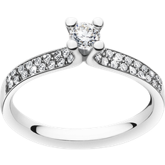 Transparent - Vigselringar Georg Jensen Magic Solitaire Ring Diamond Pavé 0.33ct 59 - Vitguld