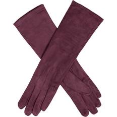 Purple - Women Gloves Dents Embroidered Faux Suede Long Glove Ts ONESIZE, NAVY