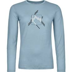 Blau - Skifahren Basisschicht-Oberteile Ortovox Damen 185 Merino Mtn Cutout Longsleeve grau