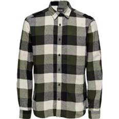 Only & Sons Tops Only & Sons Casual Shirts, male, Multicolor, Green Checked Button-Front Shirt