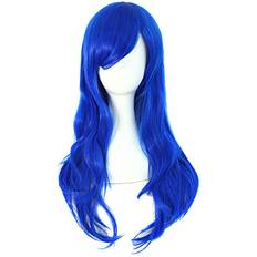 Hair Products MapofBeauty 28" 70 cm Long Curly Hair Ends Costume Cosplay Wig (Navy Blue)