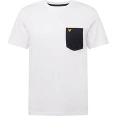 Yellow T-shirts Lyle & Scott contrast pocket t-shirt in white/black