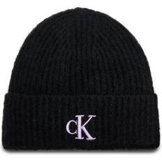 Calvin Klein Lilla Tilbehør Calvin Klein Broderet Vinterhue Bomuld Tilbehør Dame - Sort