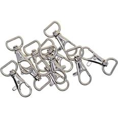 Kæledyr INF Roterbare Halvrunde Ringe Med Karabinhage 10 Stk Sølv 1.5 cm