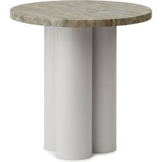 Beige Mesas Auxiliares Normann Copenhagen Dit Beistelltisch Travertin Silber Sand Tischplatte 40 x 40 cm Mesa Auxiliar