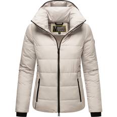 Marikoo Damvinterjacka (XS-6XL) quiltad jacka, stående fodrad krage, låg egen vikt, varm jacka kvinnor N025, Ljusgrå