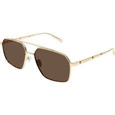 Alexander McQueen Solbriller Alexander McQueen AM0477S Asian Fit 002 Solbriller Mænd Gold