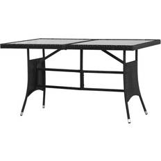 Ratán Mesas de Comedor Exterior vidaXL Garden Table Black 140x80x74 cm Poly Rattan