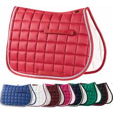 Polyester Saddle Pads Tattini Padded horse saddle pad with check pattern Rouge