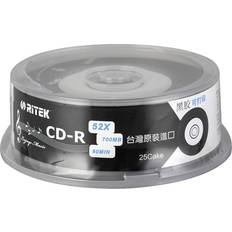 Ritek 25pcs CD-R Blank Media Disc 700MB 80MIN 65mm