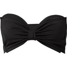 Monki mix and match bow front bandeau bikini top in black