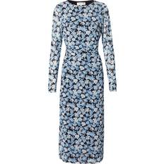 Fabienne Chapot Zila Floral Print Midi Dress, Black/Bright Blue