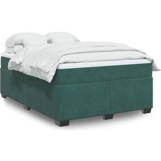 Cama Doble Conjuntos de Cama vidaXL Box Spring Bed With Mattress Dark Green 140x200 cm Velvet