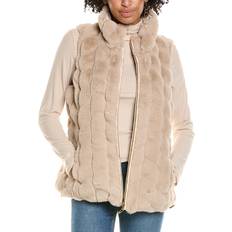 Beige Vests Via Spiga Reversible Faux Fur Vest