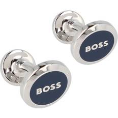 Manschettenknöpfe BOSS 50510408-410 Manschettenknöpfe Blau/Silber B-Logoinsert-Cuf