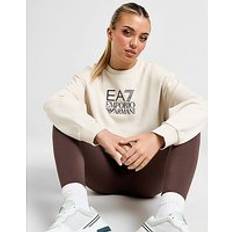 Clothing Emporio Armani EA7 Box Logo Crew Sweatshirt Cream Womens