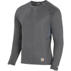 Carhartt Men Base Layers Carhartt Men's Force Midweight Micro-Grid Base Layer Crewneck, Asphalt