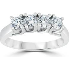 Pompeii3 Pompeii 1ct Diamond White Gold Curve Wedding Ring Enhancer (G I1)