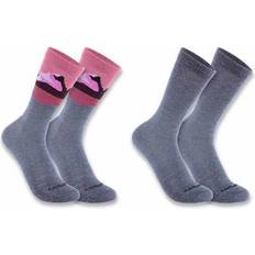 Carhartt Socks Carhartt Women's Midweight Synthetic-Wool Blend Mountain Crew Sock 2-Pack Woodrose