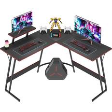 Gaming Accessories Shahoo L Shaped Gaming Desk 47 Inch Computer Corner Table with Large Monitor Stand & Carbon Fiber 47 in