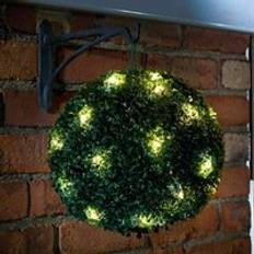 MantraRaj 28 cm Solar Powered Topiary Ball 20 LED Flower Lights - Green