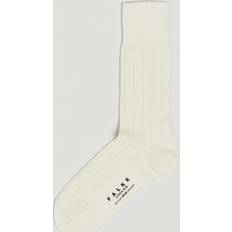 Kaschmir Unterwäsche Falke Socken mit Label-Detail Modell 'LHASA' in Offwhite, Größe 43/46