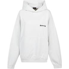 Balenciaga Sweatere Balenciaga BB Corp Bomulds Hoodie - Hvid