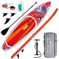 Paddleboard pump FunWater Uppblåsbart stående paddle board surfbräda SUP komplett paddleboard tillbehör justerbar paddel, pump, reseryggsäck, säkerhetslina, vattentätt mobiltelefonfodral