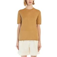 Max Mara Overdele Max Mara Strickshirt WARREN mit Seide und Cashmere CAMEL