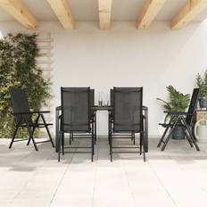 Alluminio Set da pranzo per patio vidaXL 7-tlg. Garten-Essgruppe Schwarz Aluminium Essgruppe, 1 Tisch einschl. 6 Stühle