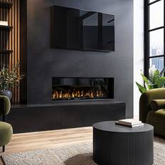 Amberglo Black 40inch WiFi Enabled Inset Electric Media Wall Fireplace