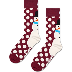 Røde Sokker Happy Socks Dark Red Jumbo Snowman Crew Sock Dark Red, White, Black, Light Blue 41-46