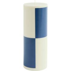 Velas y Accesorios Hay Column Block Large 25 cm Milky Green-Dark Blue Candle