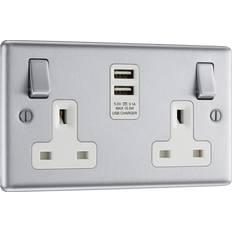 Silver Wall Outlets BG TBS22U3W-01