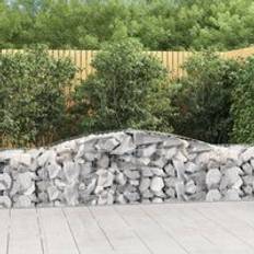 Berkfield Home Arched Gabion Baskets 15 pcs 400x50x60/80 cm Galvanised Iron - Silver