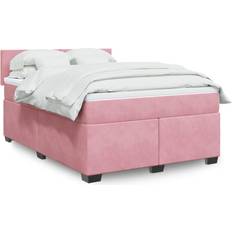 Doppelbett Betten-Sets vidaXL Boxspringbett Mit Matratze Dunkelrosa 140x200 cm Samt - Rosa Betten-Sets