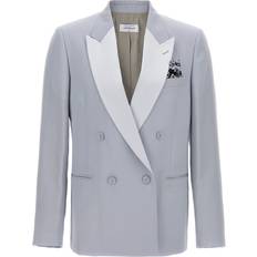 Blanco - Hombre Blazers Off-White Off-White-Tattoo Drywo Smoking Blazer Celeste-Uomo Light Blue 46IT