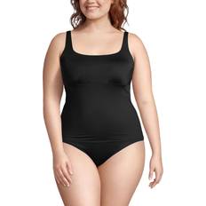 Tankinis Lands' End Womens Chlorine Resistant Square Neck Tankini Top Black Regular