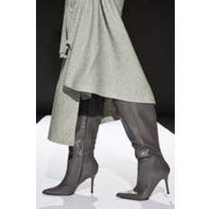 Grey High Boots Faith Runway Stiletto Knee Boots Grey